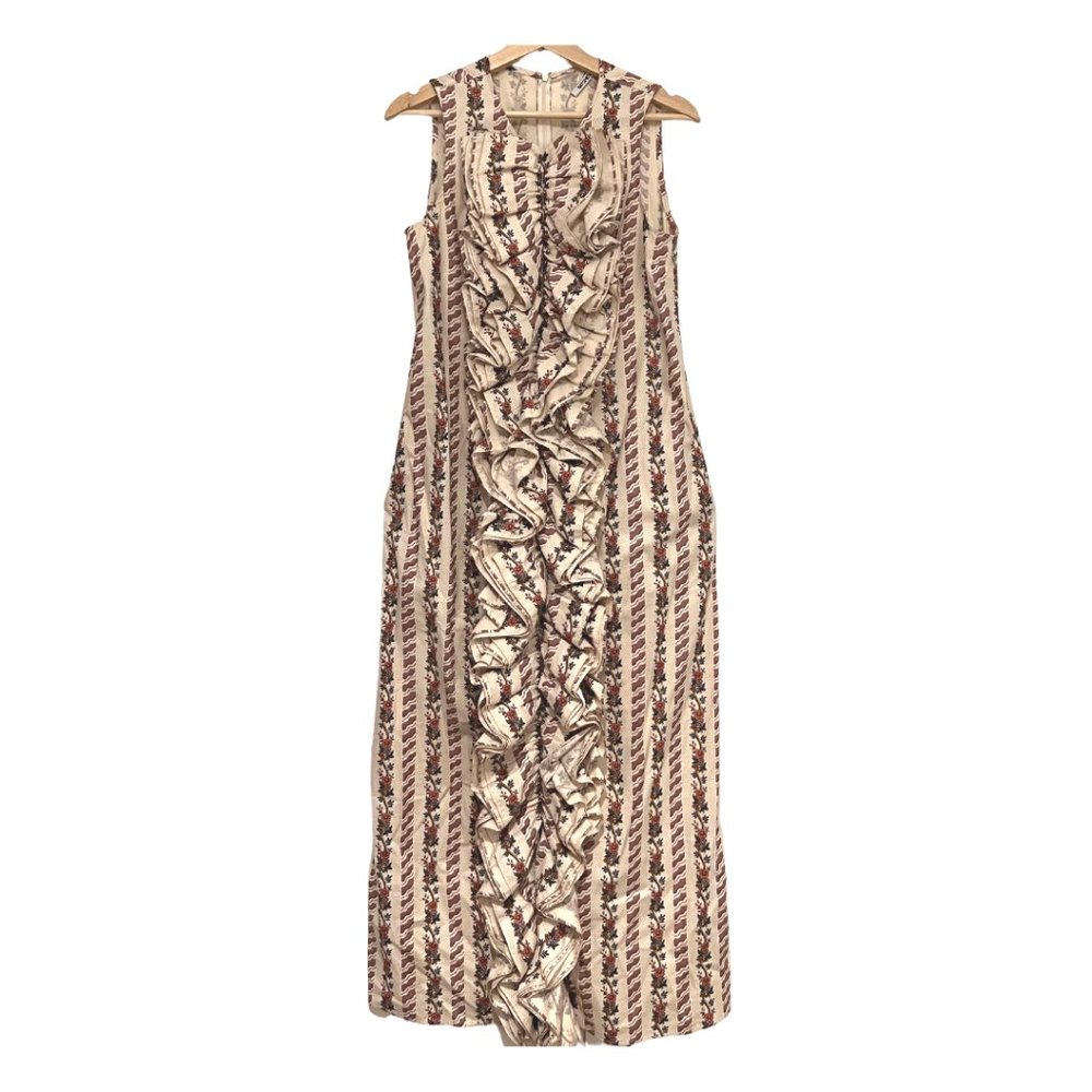 BATSHEVA Ruffled Floral Print Maxi Dress - Size 6